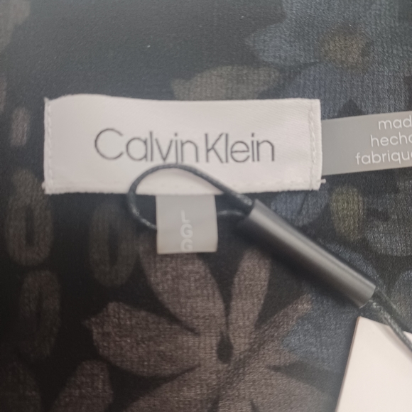 NWT Calvin Klein Floral Ruffled 3/4-Sleeve Top Blouse Women's size Large - Picture 5 of 12